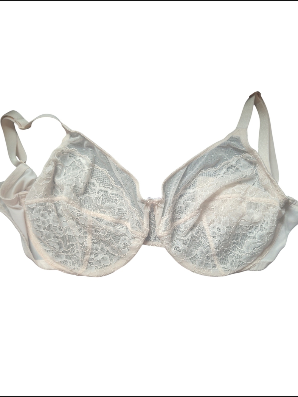 Lace Full-Cup Underwire Bra in Ivory